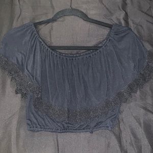 Hollister black crop top with flare